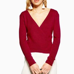 red wrap jumper